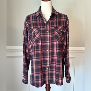 Pendleton Kingston Shirt Fitted Red Black Plaid Flannel Button Down size Small